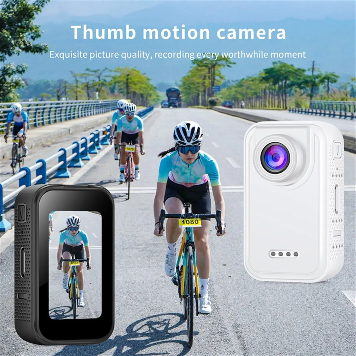 Support moto inclus maintenant solidement la caméra d'action 2K sur le guidon