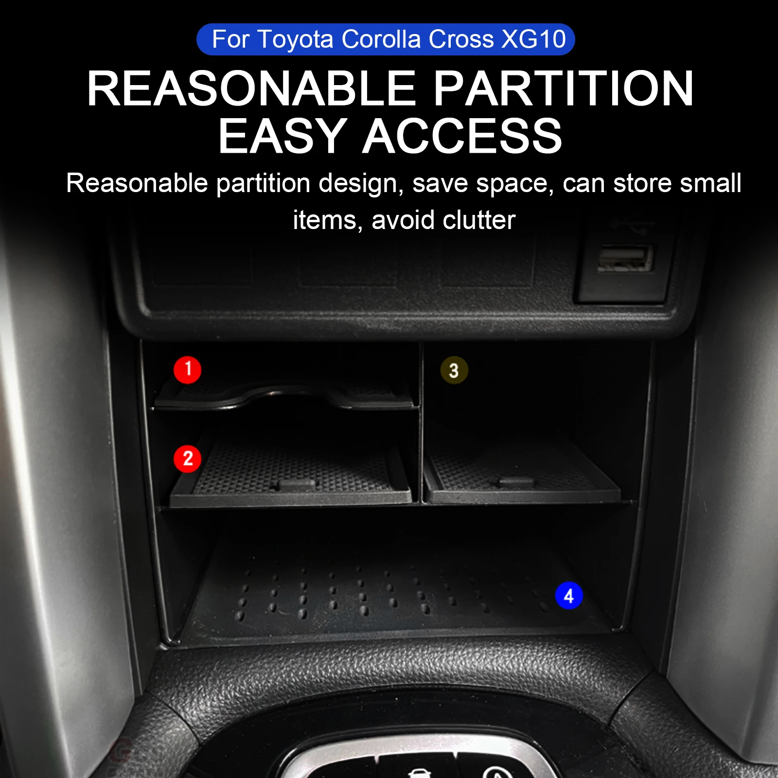Per Toyota Corolla Cross Xg10 2021 2022 2023 2024 Corolla Cross Car Center Console Storage Container Organizer Box Accessori