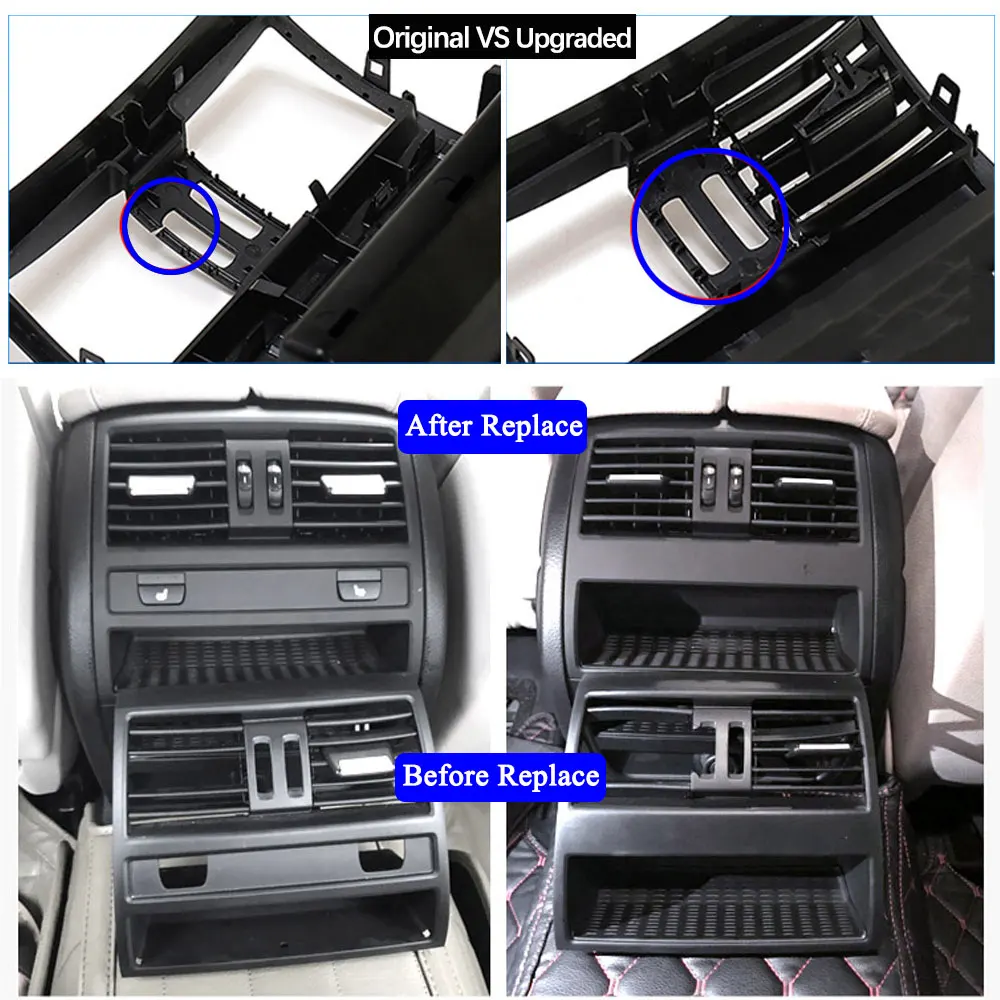 Chromed Rear AC Air Vent Outlet Grille Panel Cover Replacement