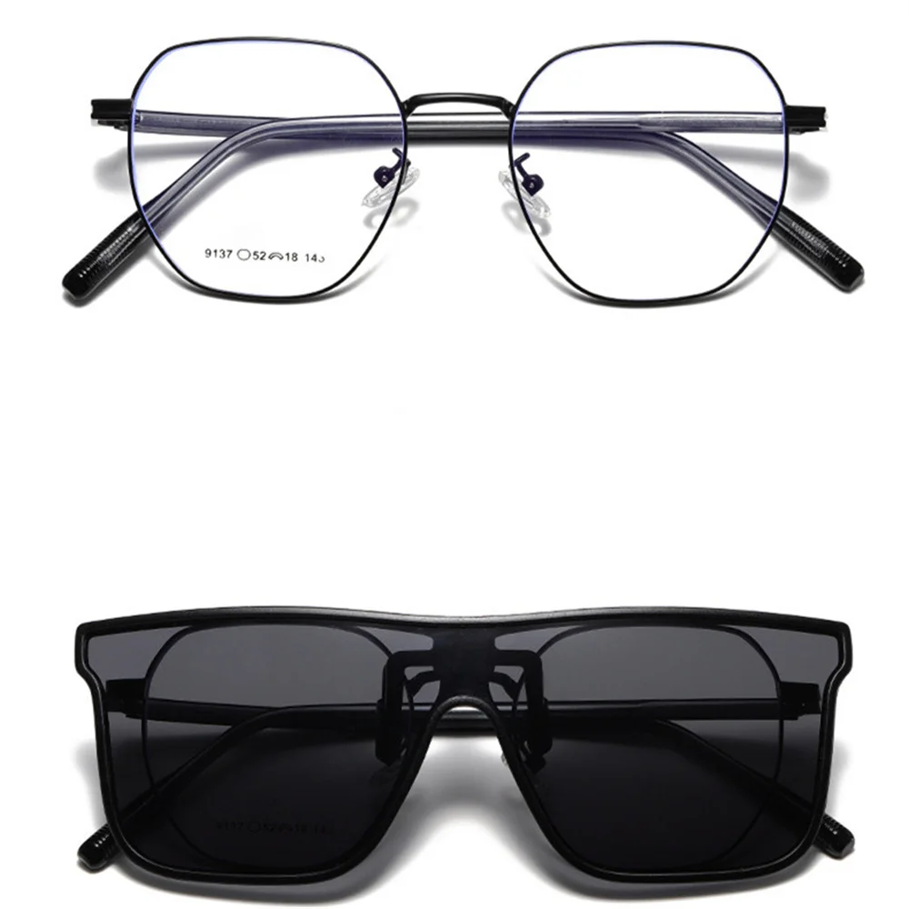 New Polarized Flip-up Sunglasses Clips For Myopia Glasses Retro Big Size Square Glasses Clip-on Sunglass Clip Driver Accessories