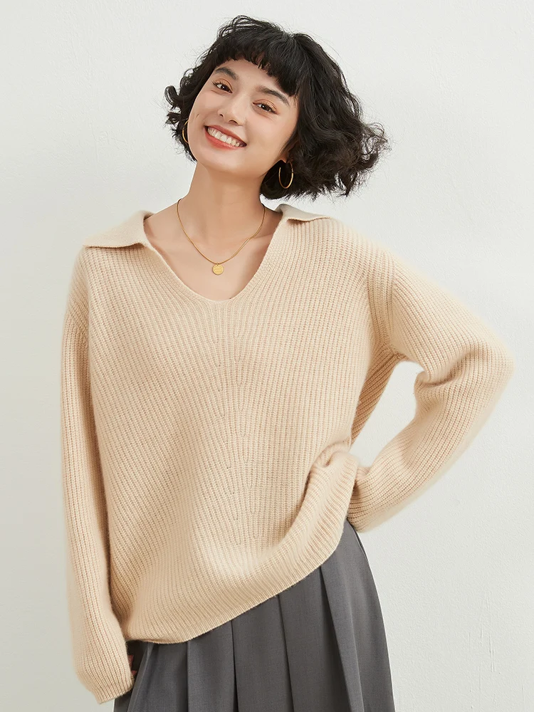 polo-neck-knitted-sweater-female-autumn-and-winter-korean-version-of-loose-lazy-wind-lapel-cashmere-bottoming-sweater