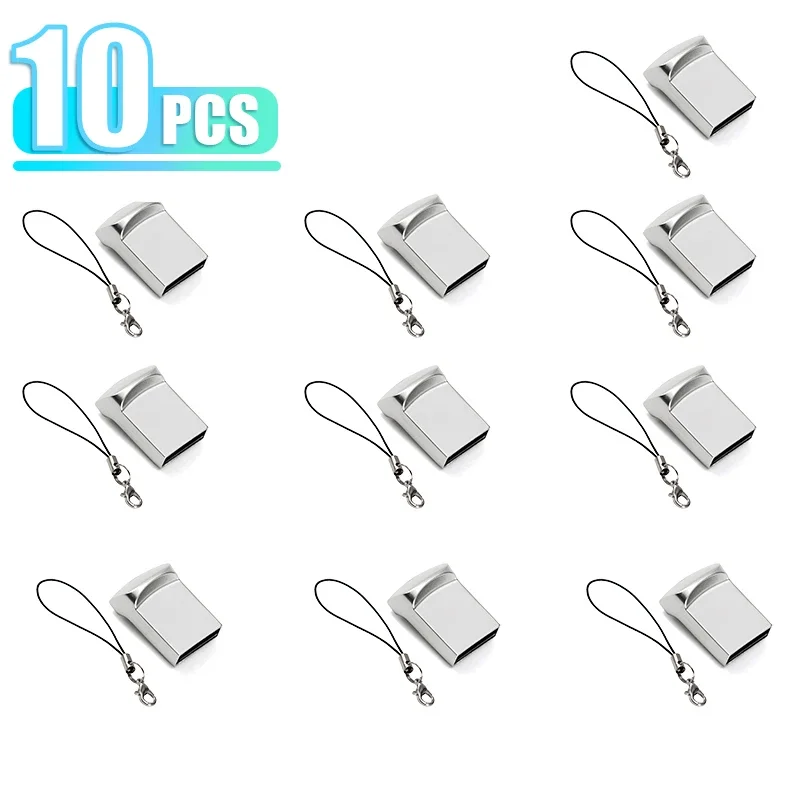 

JASTER 10 PCS LOT USB Flash Drives 128GB Free Custom Logo Memory Stick 64GB Mini Metal USB Stick 32GB Silver Pen Drive 16GB 8GB