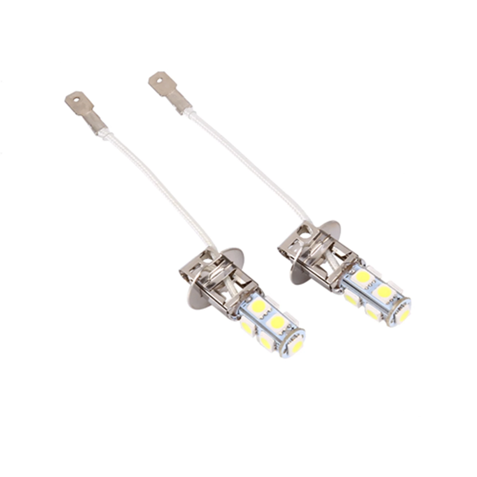 2x H3 5050 화이트 9 SMD LED DC12V 자동차 안개등 LED 전구 6500K 매우 밝음 설치가 용이 자동차 안개등 교체용