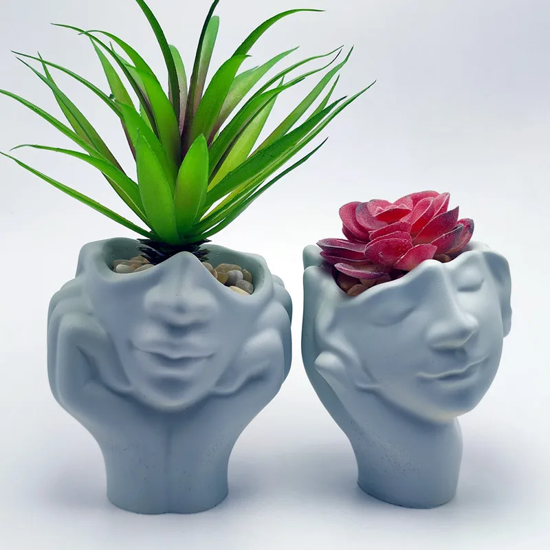 

3d индивидуальная ваза с головой для мужчин и женщин, силиконовая форма для украшения дома, создание смолы, бетона