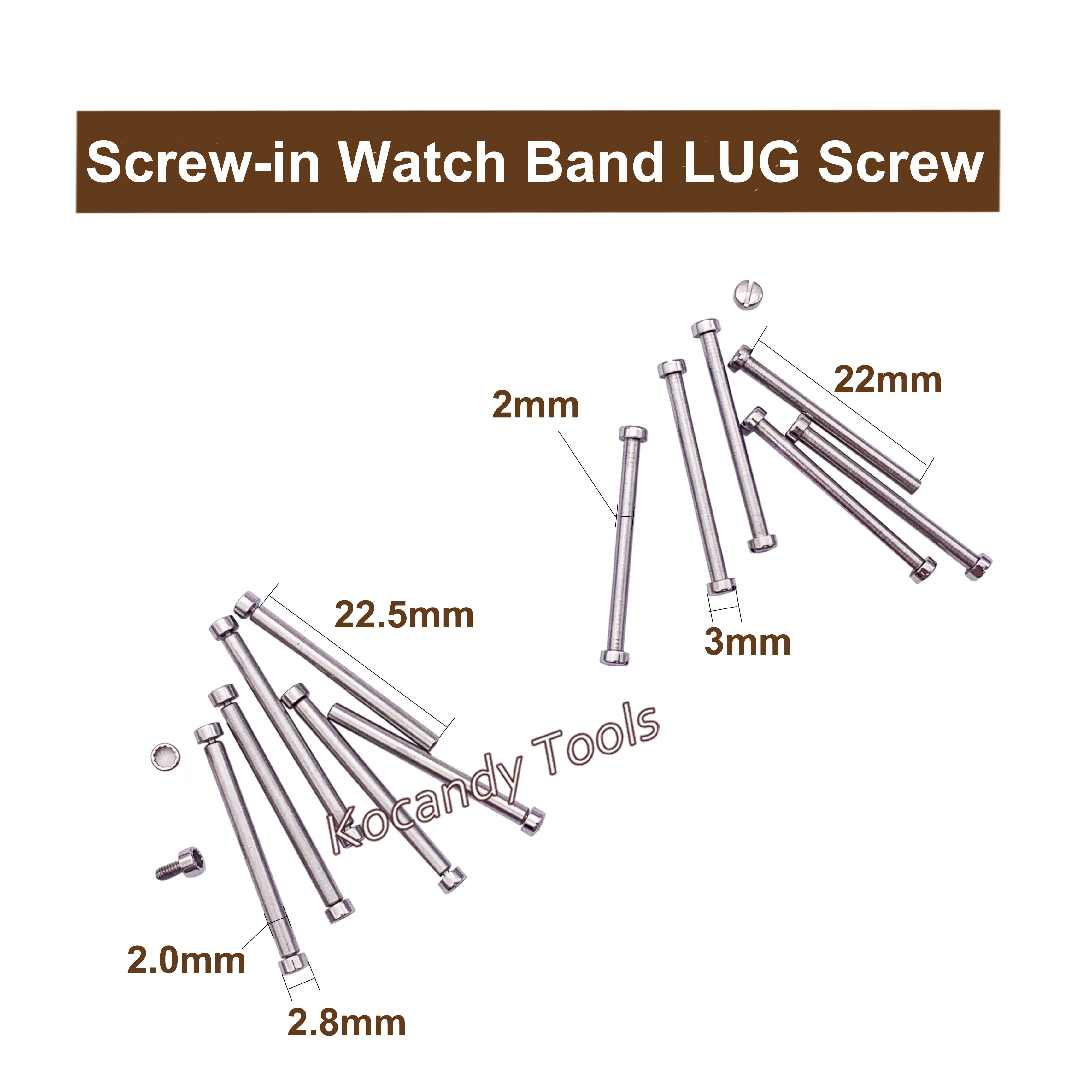 Screw-in Lug Screw For Watch Strap Link Tube Rod Stem Watch Screw for Watchmaker Repair Tool Kits