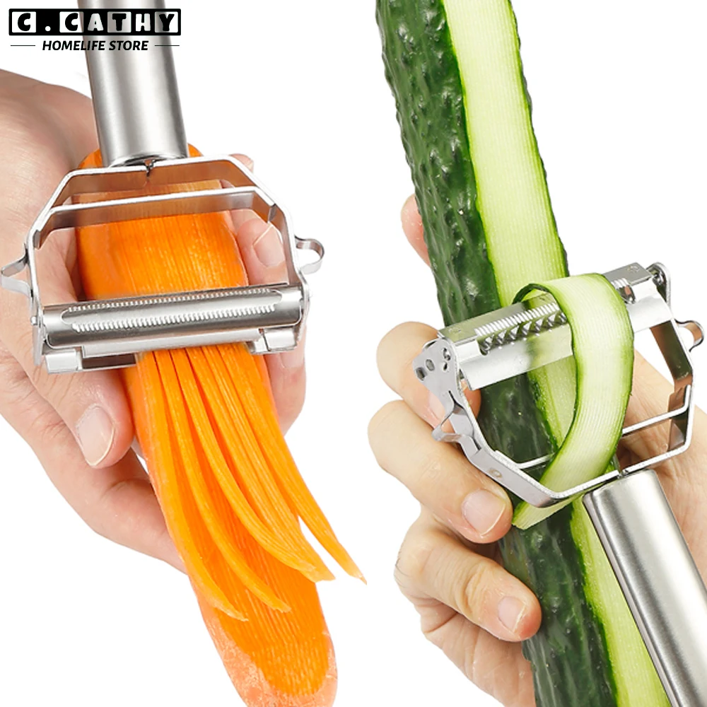 Vegetable Peeler,Julienne Peeler,Stainless Steel Multifunctional  peeler,Double-Sided Blade Vegetable Julienne Cutter and Fruit Slicer,Potato