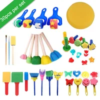 30pcs Sponge Painting Brushes Kit Mini Painting Kit Kid Drawing Brush Paint Set 1
