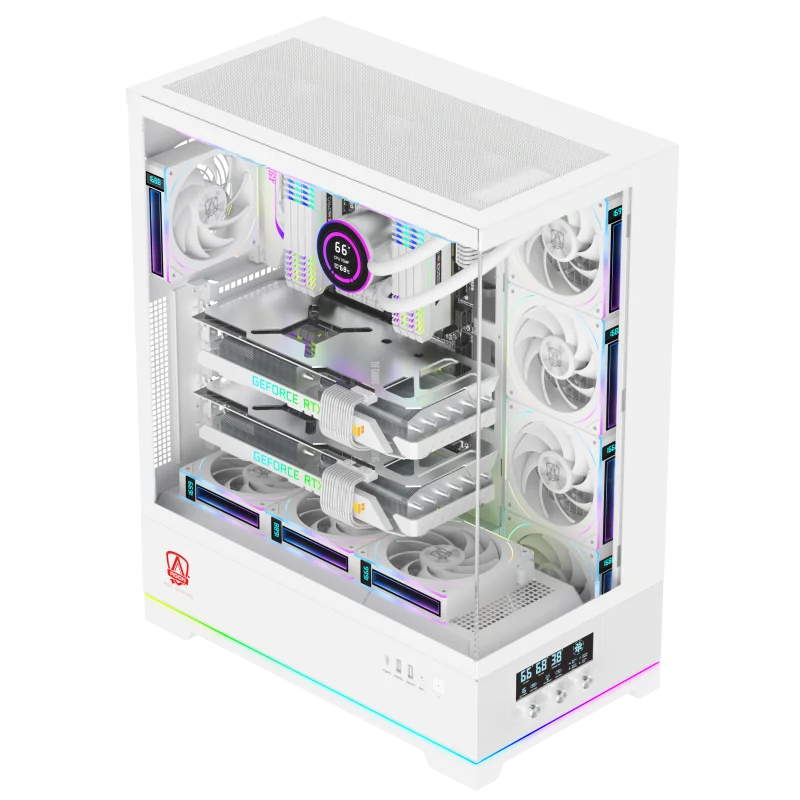 AOC ACG880W EATX Gaming PC Case Desktop 270 &deg; Digital Display Sea View Room Support Dual Graphics Card 480 Water Cooling
