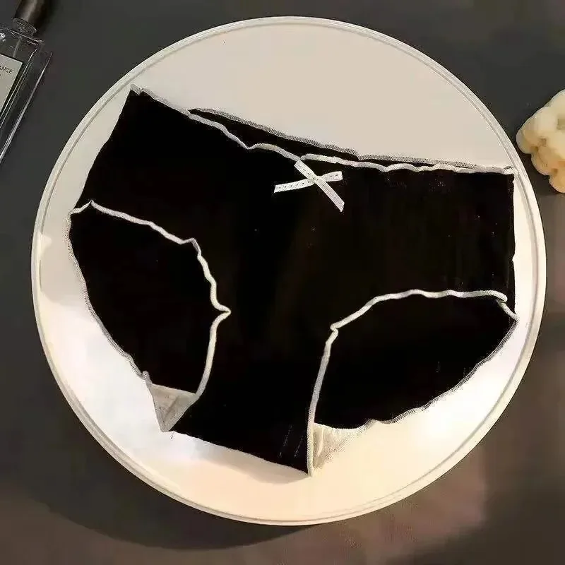 2/4pcs Ultra-Thin Ice Silk Triangle Women's Underwear Seamless Ladies Mid-Waist Briefs Comfortable Breathable Ladies Panties