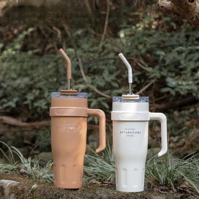 Stainless Steel Insulated Water Bottle with Straw for Hot and Cold Drinks