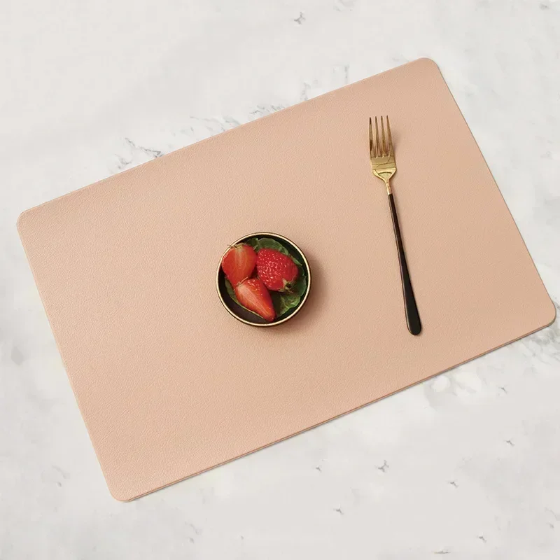 Nordic Style Waterproof Leather Rectangular Placemat for Home Decor and Dining