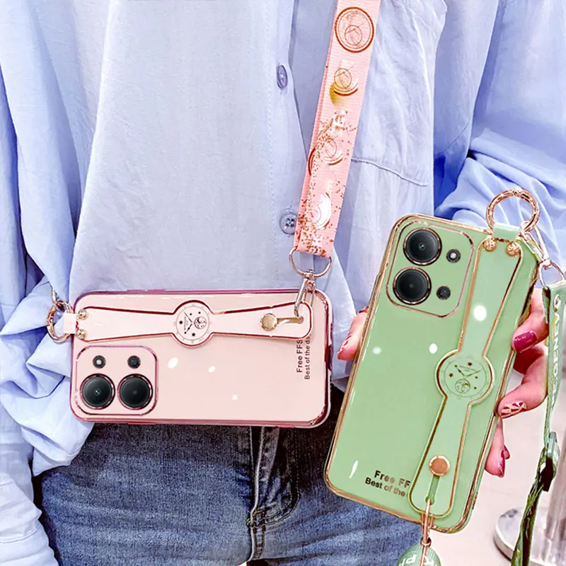 Crossbody Phone Case with Wrist Strap and Neck Lanyard - Stylish and Versatile Phone Holder Cover