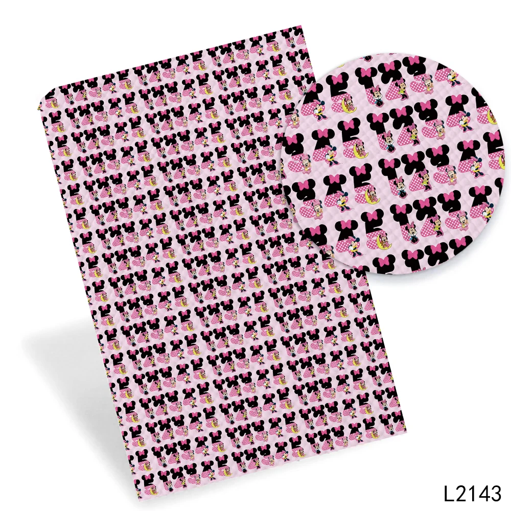 디즈니 할로윈 미키와 친구들 프린트 모조 가죽 롤, 머리띠 DIY 공예 재료, 30x136cm