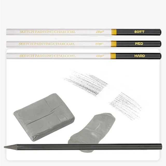 37 Pcs Art Supplies Drawing Kit Sketching And Charcoal Pencils