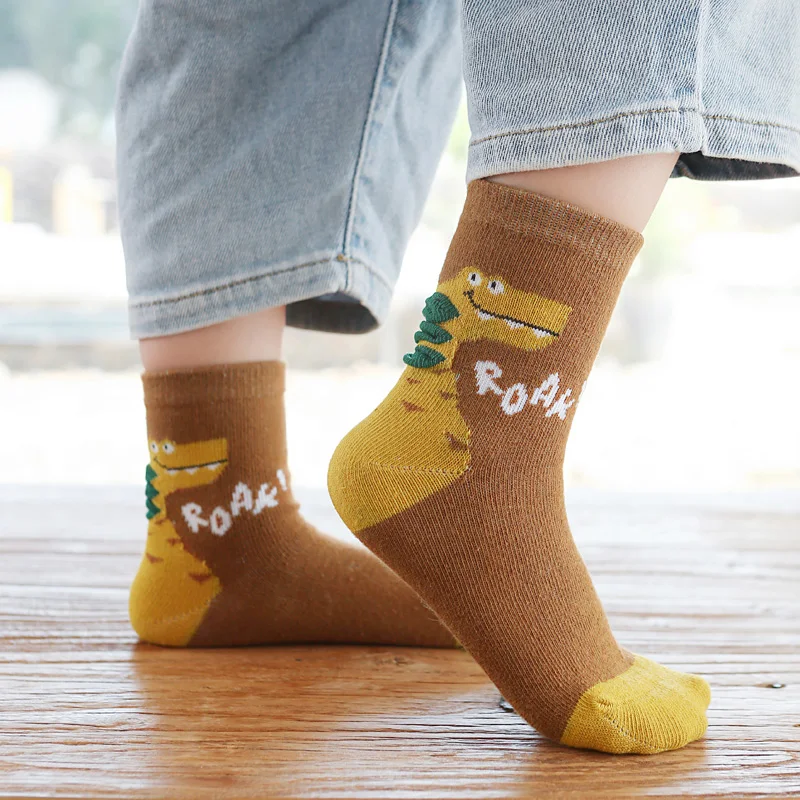 Cute Dinosaur Pattern Cotton Comfortable Boys Socks