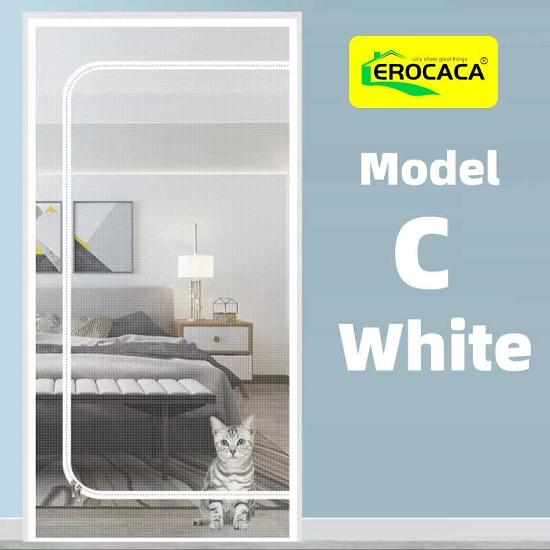 אנטי-כילה מסך Pet דלת וילון טוס חרקים מסך רשת כבד החובה חתול הוכחת רשת מסך דלת עם רוכסן סגירה