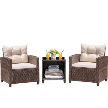 3-Piece PE Rattan Patio Set 1