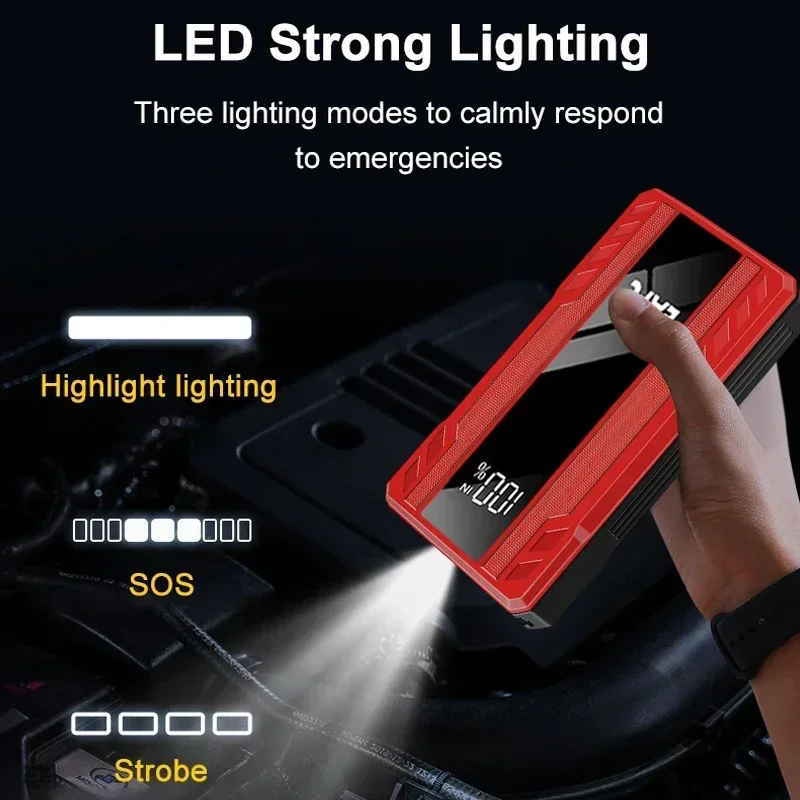 Car Jump Starter Jump Starter EAFC 1000A Portable PowerBank 12V Auto Emergency Start Battery Starting Device Booster LED Light