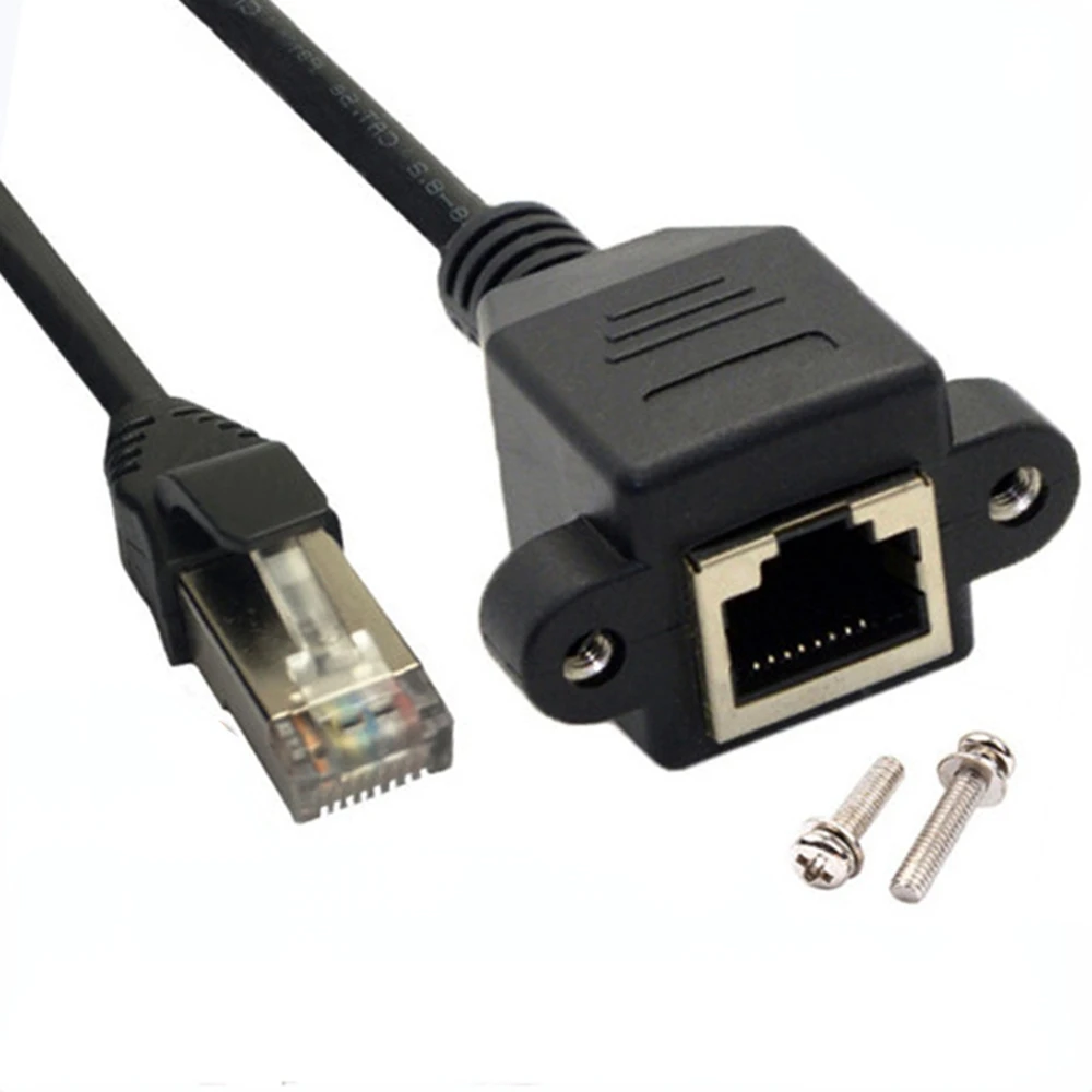 

1 Pieces 30cm 50CM 100CM 150CM 8Pin RJ45 Cable Male to Female Screw Panel Mount Ethernet LAN Network 8 Pin Extension Cable