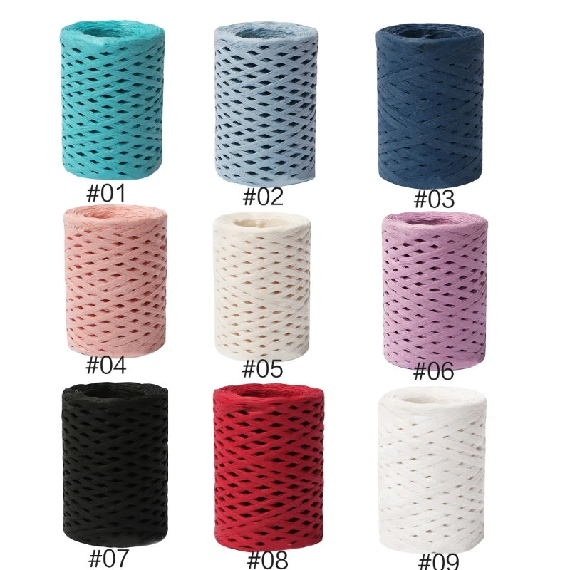 

150m/492feet Raffia Yarn For Crocheting Hat Christmas Raffia Ribbon for Gift