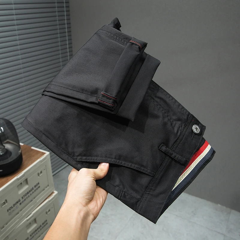 Мужские прямые джинсы стрейч большого размера