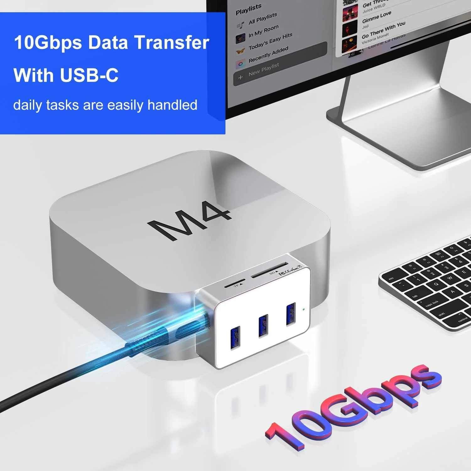 Minisopuru MINI218B PRO Mac mini M4 Dock Support 10Gbps USB C/A, TF/SD, USB A