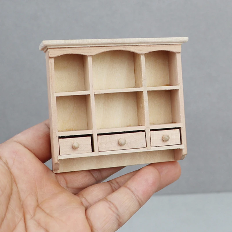 

1:12 Dollhouse Miniature Wood Wall Cabinet Hanging Storage Organizer Cupboard House Furniture Decor Toy