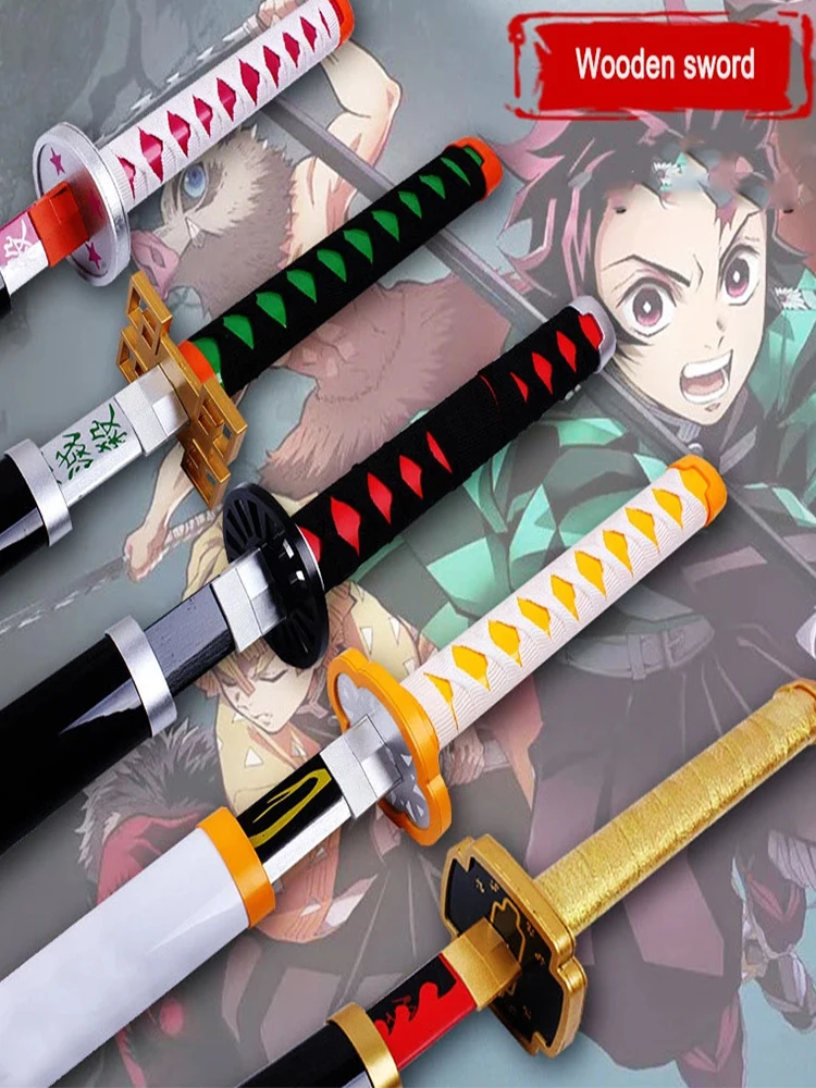 Demon Slayer Sword Katana Cosplay Weapon Metal Prop Tanjiro Sunwheel Knife Anime Battle Ready No Cutting Edge Bedroom Decor 2022 |