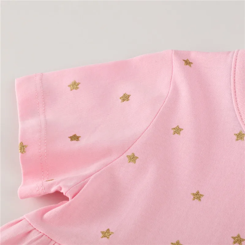 Jumping Meters New Arrival Pink Girls Dresses Bag Print Hot Selling Summer Children's Clothes Short Sleeve Cute Cotton Kid Dress S93e7cc8f3a114ee8bdbfb6ed0904f3b3x
