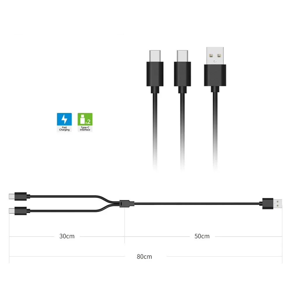 PS VR2 컨트롤러 충전기용 충전 케이블 스위치/ PS5/PSVR2 핸들 액세서리용 2-in-1 USB Type-C 인터페이스 데이터 라인