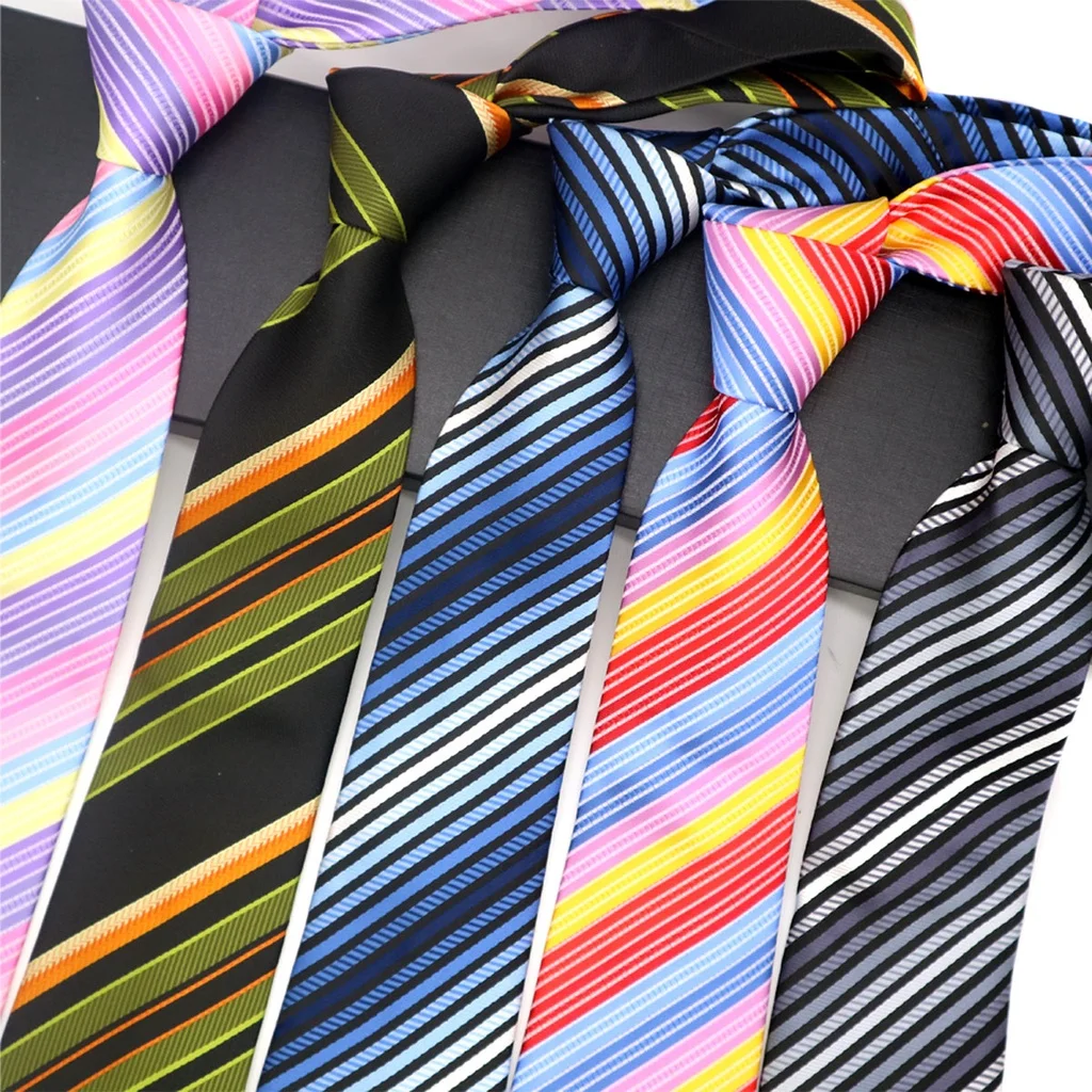 

New Classic Men's Ties Neck Ties 8cm Striped Stripes Necktie For Men Formal Business Wedding Party Neckties Neckwear