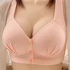 New Oversized Gathered Front Opening Women's Underwear Without Steel Rims Comfortable Seamless Breathable Simple Natural Bra