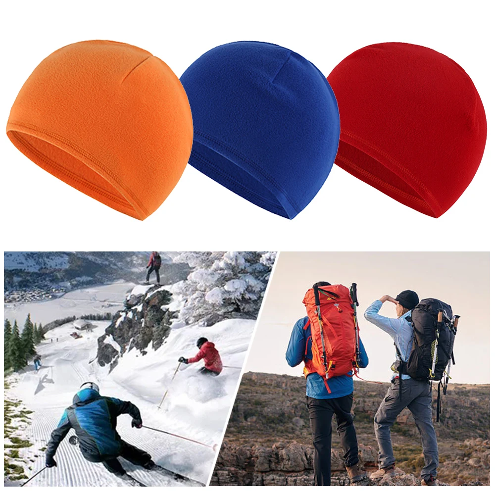 

New Windproof Polar Fleece Beanie Hat Warm Winter Cap unisex Outdoor Ski Hiking Cycling Cap for Women Skullies Men Hip Hop Hats