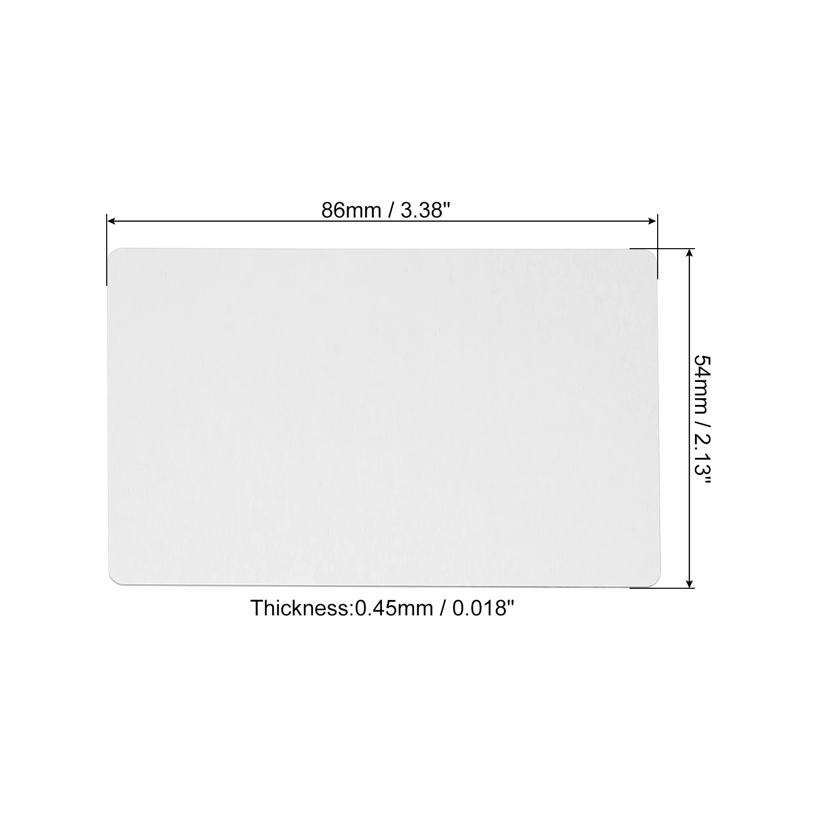 12/24Pcs 86x54x0.21/0.45mm 금속 명함 빈 이름 카드 고객 레이저 조각을위한 알루미늄 금속 시트 DIY 선물 카드