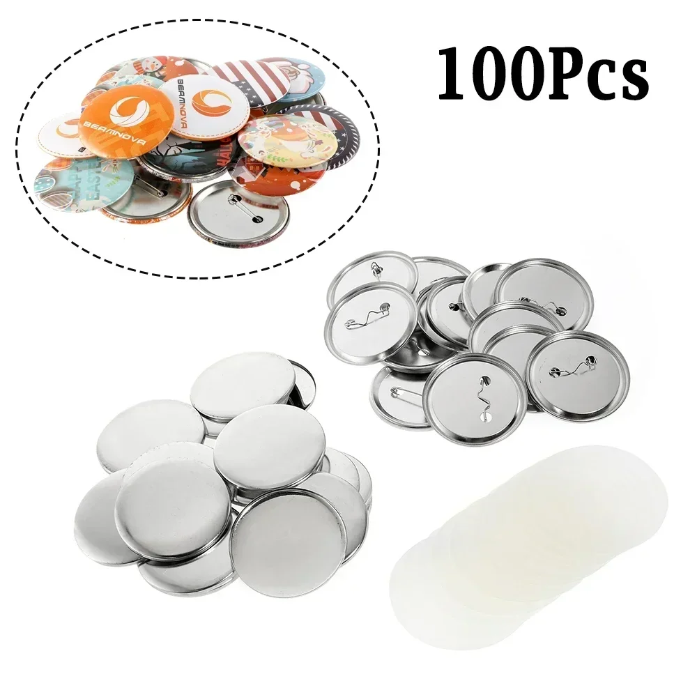 Badge Button Parts 100Pcs 25mm 32mm 37mm 44mm 58mm 75mm for DIY Clothes Handbag Badge Button Decoration
