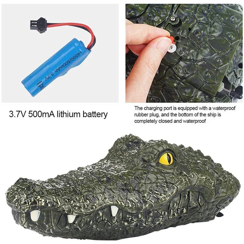 Halloween prank toy boat remote control simulation animal crocodile boat 2.4G electric simulation water floating Toys 4