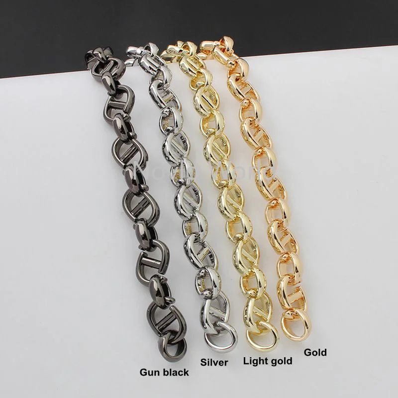 5-20pcs 4 색 36cm 길이 17*12mm 합금 불규칙한 모양의 체인 레이디의 체인 지갑 금속 가방 스트랩 지갑 액세서리