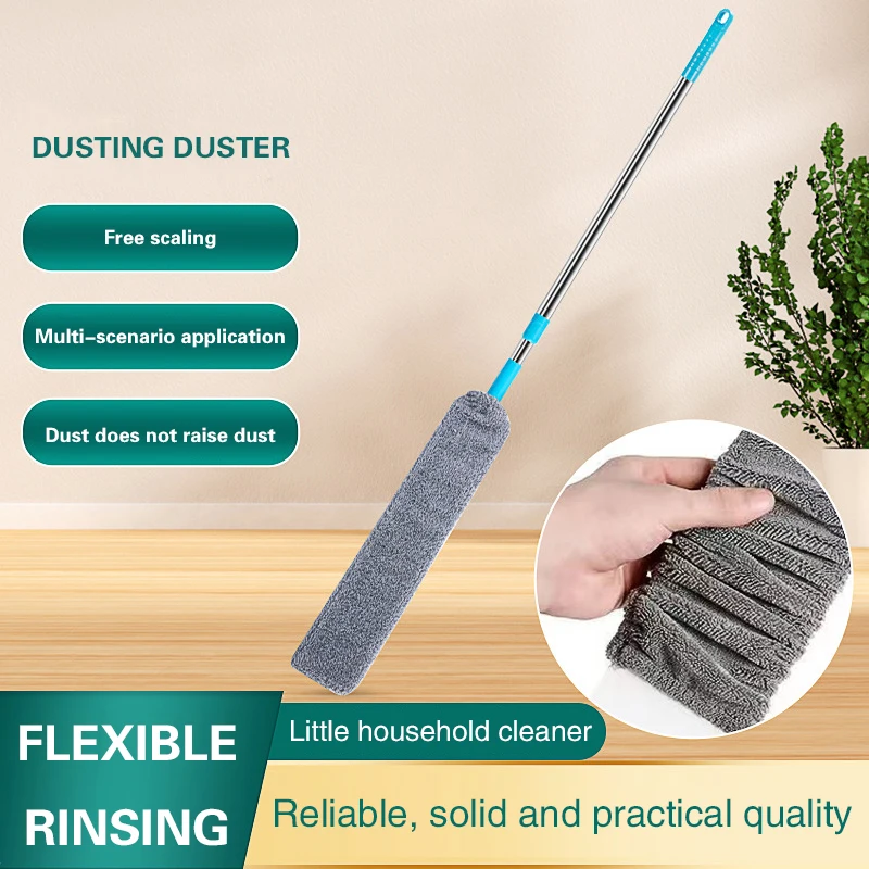 

2024New Telescoping Dusters Dust Brush with Extension Steel Pole for Household Wall Furniture Floor Car Cleaning Tool Microfiber