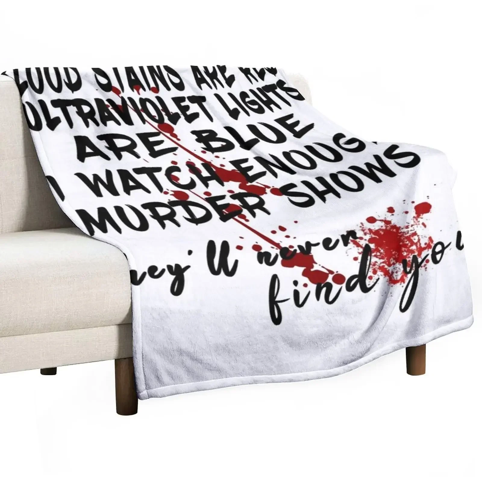 

Blood stains are red ultraviolet lights are blue Throw Blanket Blankets Sofas Of Decorations Large Blankets
