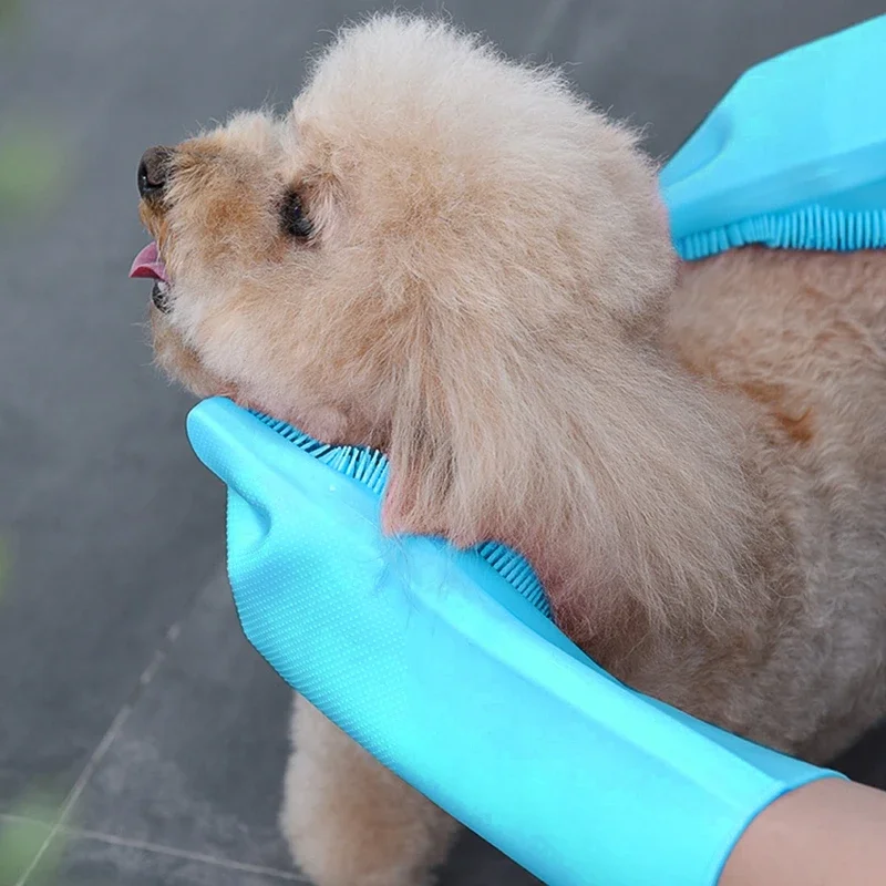 Guante para peinar mascotas – Cepillo suave de Guante para quitar pelos –  Eficiente Removedor de pelos de mascota – Herramienta de masaje con diseño