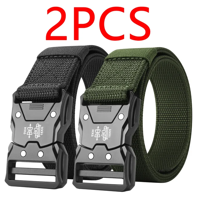 2PC Tactical Waist Belt - Durable Automatic Buckle, Perfect for Outdoor Adventures, Unisex Accessories for Men and Women