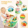 Toddler Activity Table Wood Train Track Educational Montessori Toys Bead Maze Fishing Game Sensory Play Infant Gift 6