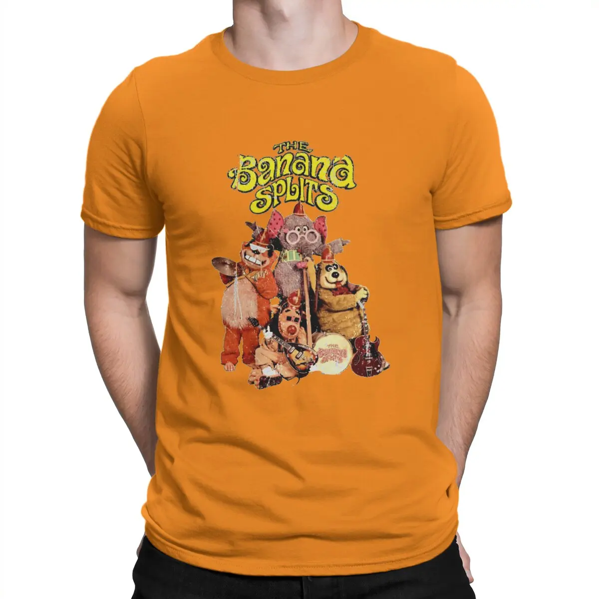 thumbnail image 1 of Camiseta Drooper desgastada para hombre, con dibujos animados de Banana Splits, cuello redondo, manga corta, tela, humor, regalos de cumpleaños de alta calidad., 1 of 7