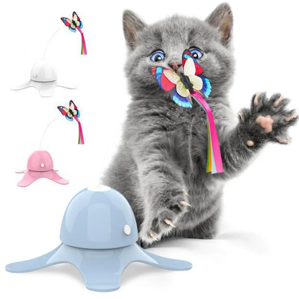 Pet Electric Toy Butterfly Funny Interactive Toys Teaser Stick To Relieve Boredom Cats Supplies xiaomi electronic interactive motion cats toy cat teaser fun shaped toys flutter rotating interactive puzzle pet supplies youpin