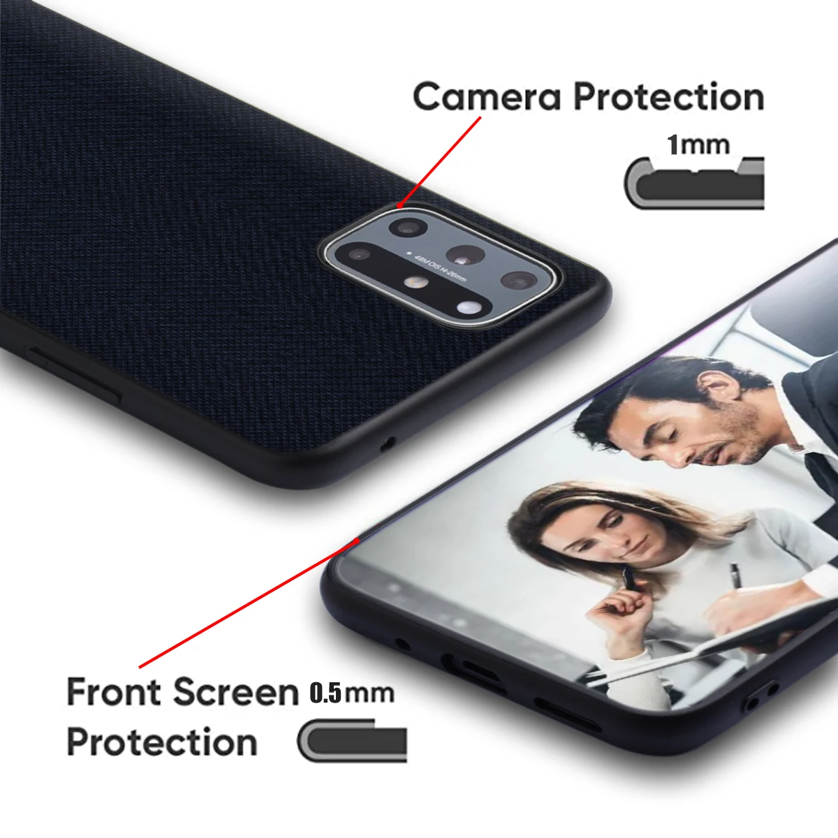 Luxury Textile Leather Skin Phone Cover - Soft Case Coque
