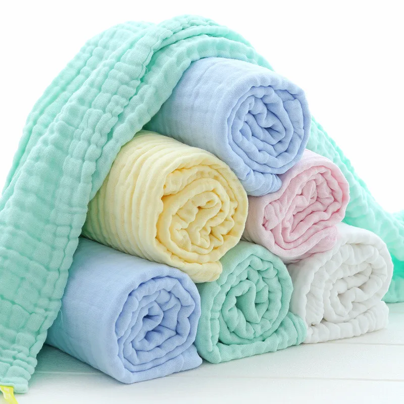 5pcs/batch thickened muslin 30X30cm cotton soft baby towel handkerchief bath care face cloth burp cloth bath towels cotton towel cotton face towels