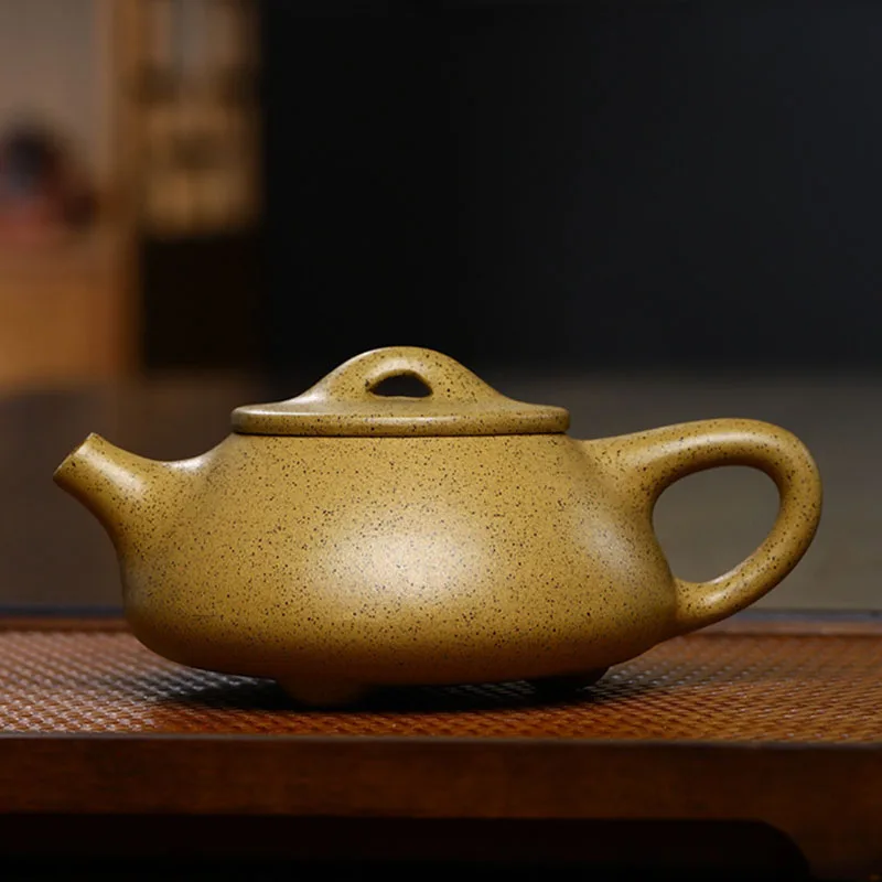 Chinese Style Stone ladle shape Teapot, Old Purple Mud, Kung Fu Household Indoor, Pure Handmade, 220cc, Tea Pots, 1Pc