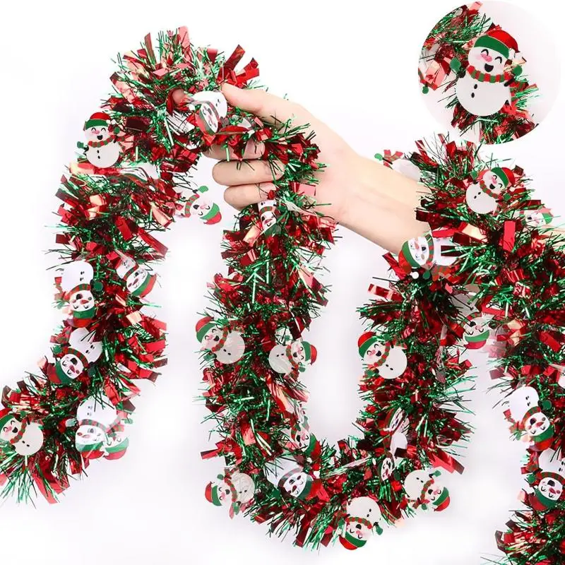 Indoor Party Christmas Tree Decor, 2M Tinsel Ribbons with Santa Claus Theme