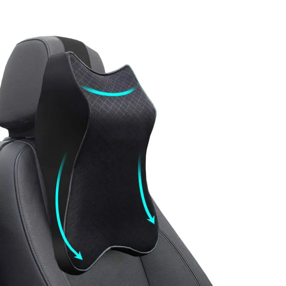 1PC Car Headrest Neck Pillow Mesh Fabric Car Neck Headrest Pillow Car