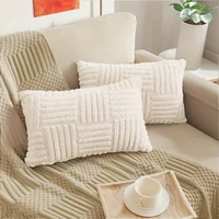 Boho Stripe Geometry Home Decorative Throw Pillow Covers, Soft Plush Couch Pillow Covers, Farmhouse Cushion Covers, 18inx18in 5